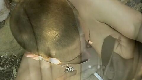 Intense outdoor hardcore dickpulling by hung and sexy Yuri