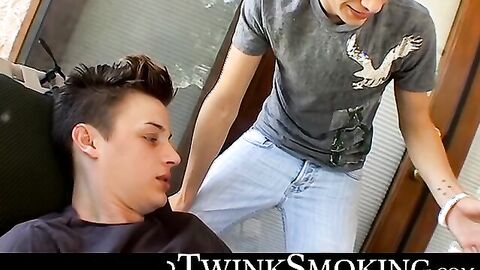 Lustful chainsmokers Kayden Daniels and Ayden James worshiped the long fat cock of ho