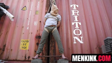 Hairy Adam Wirthmore tied up and fucked by security guard Derek Allen