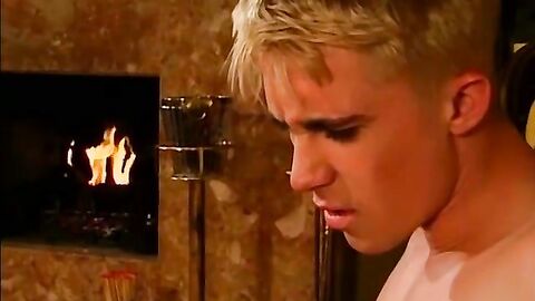 Threesome of hot men jerking and delicious cock sucking