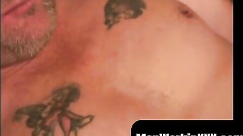 MenWorkinXXX.com - Rugged amateur plays with his little dick while smoking and cums