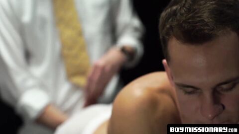 BoyMissionary.com - Kinky Mormon twink's cum shot after bareback doggystyle