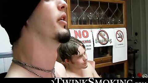 Straight jocks Billy da Kidd and Axel fires up smoke and start their cock rocking con