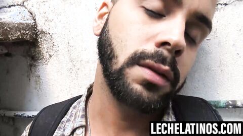 LecheLatinos.com - Bearded Antonio's face showered with my sticky cum