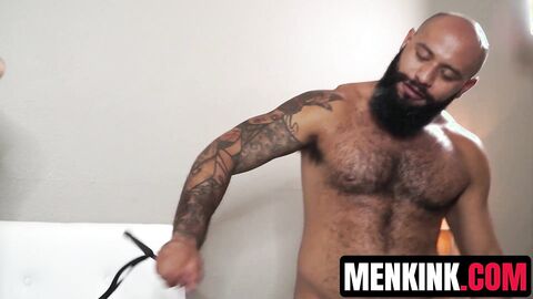 Bald August Alexander gets SPANKED and RIMMED before barebacked roughly