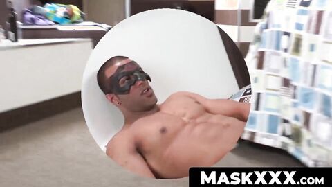 MaskXXX.com - Black stud's fat cock reveal and solo jerk off before cumming