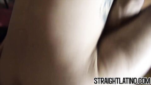 Tattooed Latino takes rough barebacking for the first time