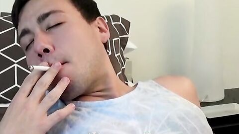 Adorable Blake Stone shoots a massive creamy cum after a rough cock stroking