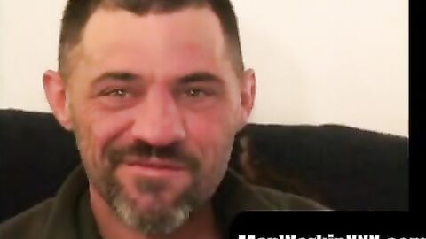 MenWorkinXXX.com - Rugged old amateur jerks off and cums intensely all alone