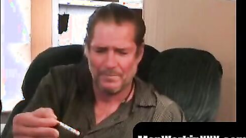 MenWorkinXXX.com - Handsome old boy plays with his cock and squirts a hot load