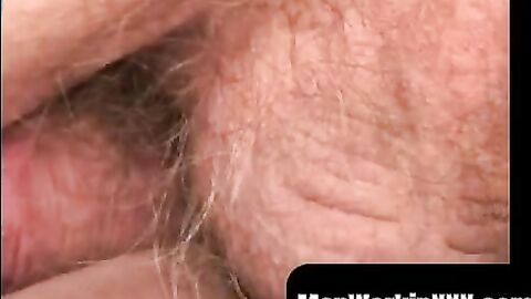 MenWorkinXXX.com - Handsome old boy plays with his cock and squirts a hot load