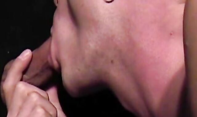Adorable amateur twink sucks hard prick through glory hole