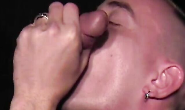 Adorable amateur twink sucks hard prick through glory hole