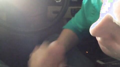 Dirty Car Blowjob: Outdoor Amateur Fun with CIM Swallow