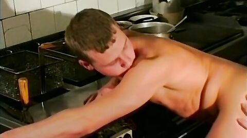 Face fucked young dude gets anal pounding for a cumshot