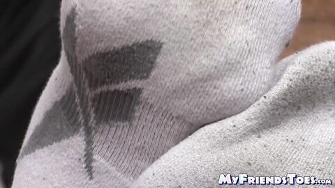 Handsome jock RJ shows off his sexy socks in kinky solo