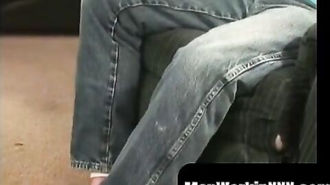 MenWorkinXXX.com - Older hairy guy masturbates using two hands on his big dick until