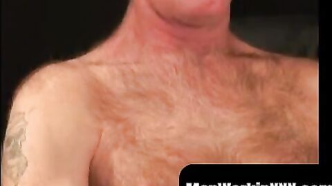 MenWorkinXXX.com - Mature stud with sexy mustache masturbates until he achieves orgas
