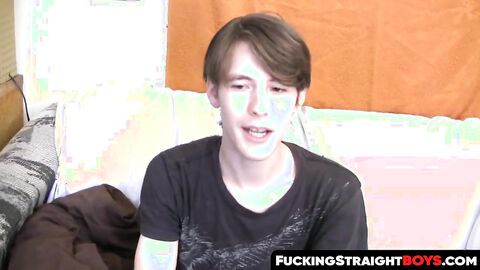 FuckingStraightBoys.com - Unprofessional twink enjoys roasting babe in FMM group sex