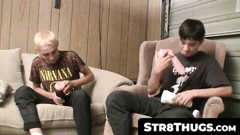 Str8Thugs.com - Two straight buddies' mutual dick showcase and jack off cum fest