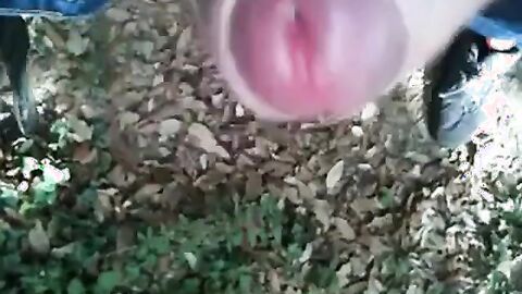 Bearded Man Masturbating Outdoors