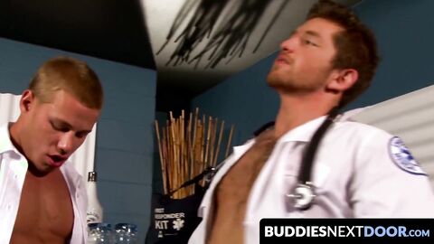 BuddiesNextDoor.com - Uniformed gay jocks Brody Wilder and Bradley Rose indulge in a