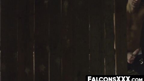 FalconsXXX.com - Hot stallion Gabriel Clark joins a kinky spitroast threesome in a wi