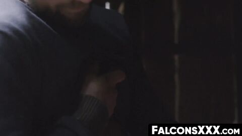 FalconsXXX.com - Hot stallion Gabriel Clark joins a kinky spitroast threesome in a wi