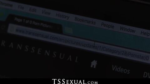 TSSexual.com - Ginger tgirl's ass destroyed by stud's hard pounding action