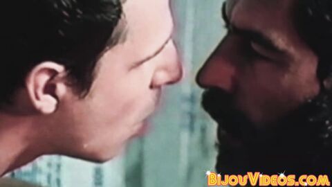 Muscular retro hottie Rory have a satisfying sex session with mature dudes