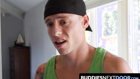 BuddiesNextDoor.com - Three young gay jocks enjoy raw fucking and rimming in a heated