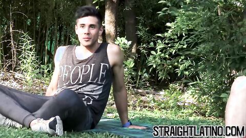 Latino twink barebacked during first hardcore group fucking