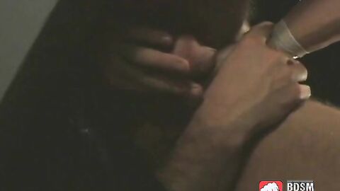Kinky gay tugs on his cock while being fist fucked hardcore
