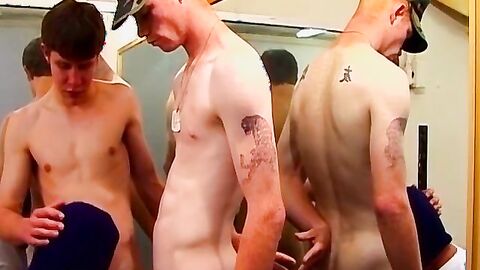 Attractive twink in uniform gets fucked roughly on a bed