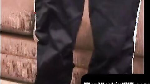 MenWorkinXXX.com - Older amateur has a blast stroking his cock on the couch