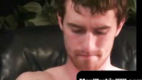 MenWorkinXXX.com - Well-built younger guy masturbates while watching porn and cums ha