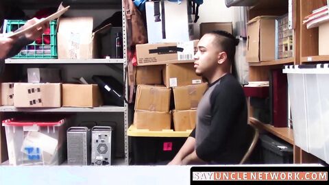 SayUncleNetwork.com - Bearded hairy security raw fucks young perp's tight hole