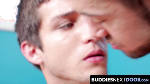 BuddiesNextDoor.com - Three athletic homosexuals indulge in a raw and intense barebac