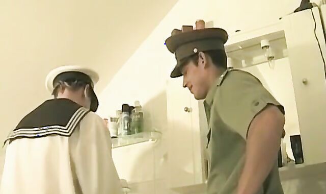 Horny sailor dudes in a uniform having hot and sexy action