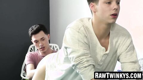 RawTwinkys.com - Attractive twinks play with newfound dildo