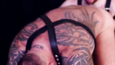 HardcoreBears.com - Tattooed stud Marc Angelo anal drilled missionary bareback deeply