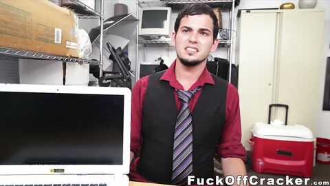 Bearded homosexual has interracial fuck session for money