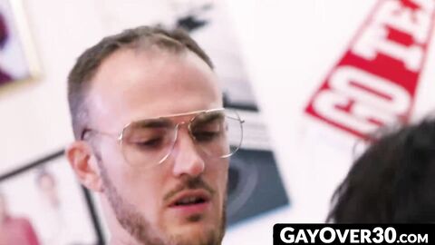 GayOver30.com - Freshman Asher Day takes his roommates big raw dick up his asshole