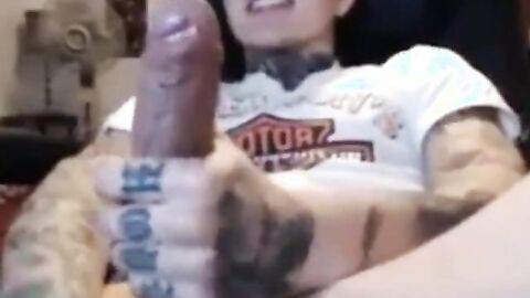 Latin Twink With Biggest Tattooed Cock Masturbates
