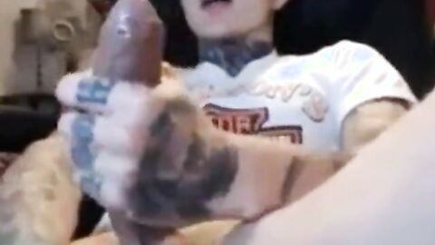 Latin Twink With Biggest Tattooed Cock Masturbates