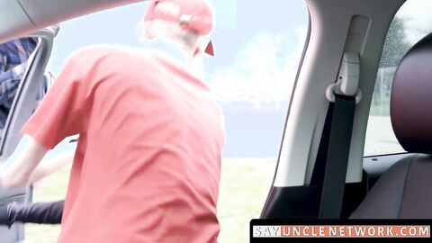 SayUncleNetwork.com - Twink enjoys every inch of stepdaddy's big raw cock with joy