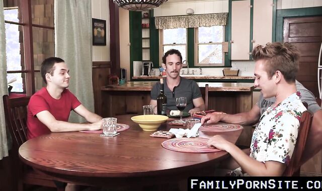 FamilyPornSite.com - Horny daddies and kinky stepsons enjoy a bareback foursome