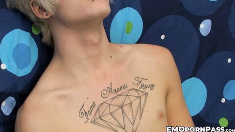 Blond Austin Mitchell jerks off massive cock before blowing off cum