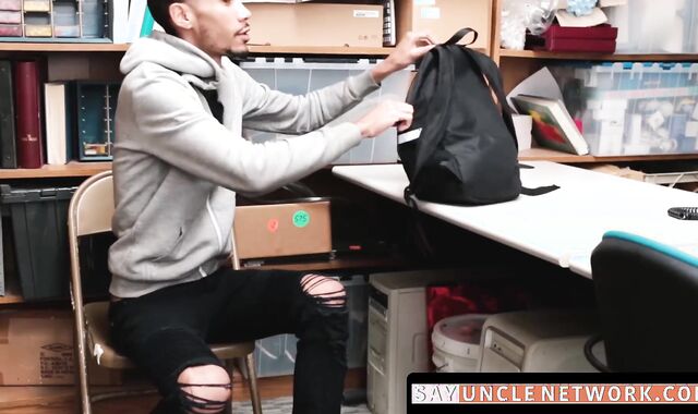 SayUncleNetwork.com - Skinny black thief raw screwed deep by horny officer's cock