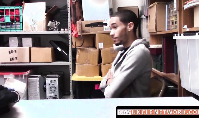 SayUncleNetwork.com - Skinny black thief raw screwed deep by horny officer's cock